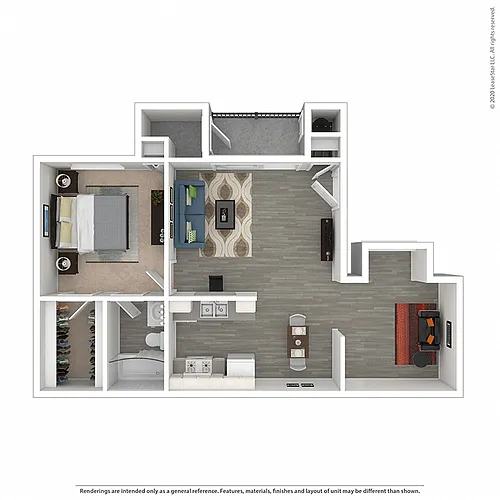 Floor plan One Bedroom Den