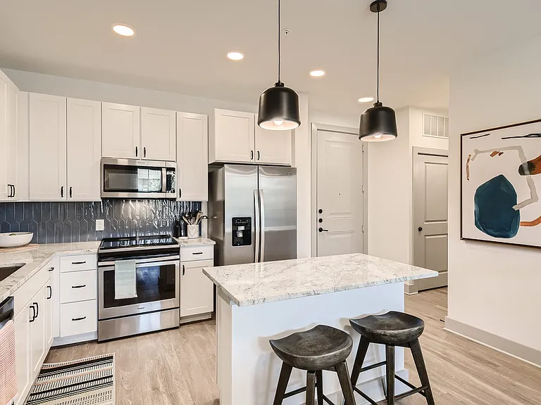 Kitchen with shaker-style cabinets
