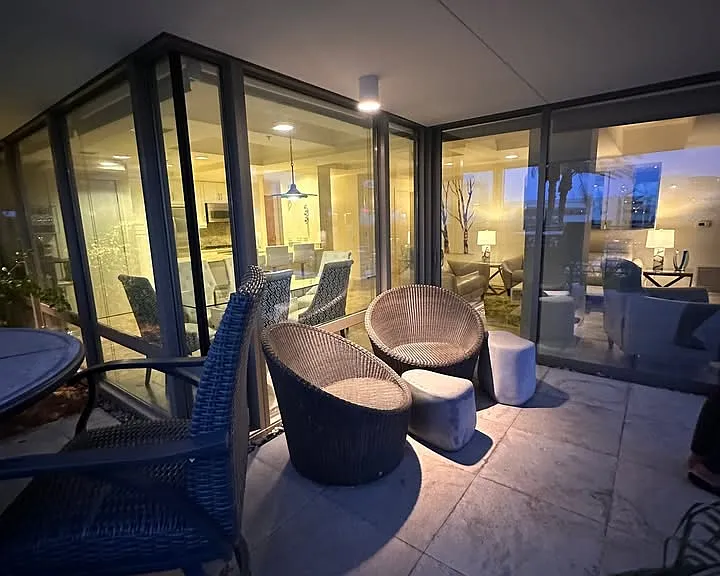 Private, covered and uncovered patio
