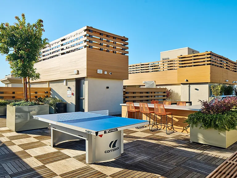 Enjoy a little competition? Check out our rooftop ping pong table.