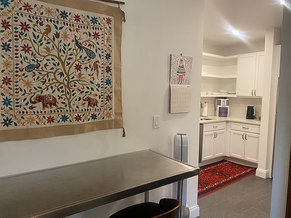 View of living room and kitchen