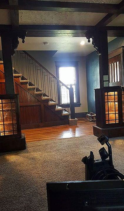 Open staircase with built incabinets
