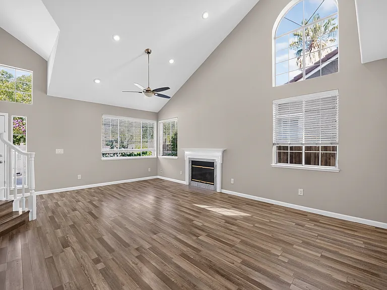 Living Room with Tall Ceiling and abudant natural light