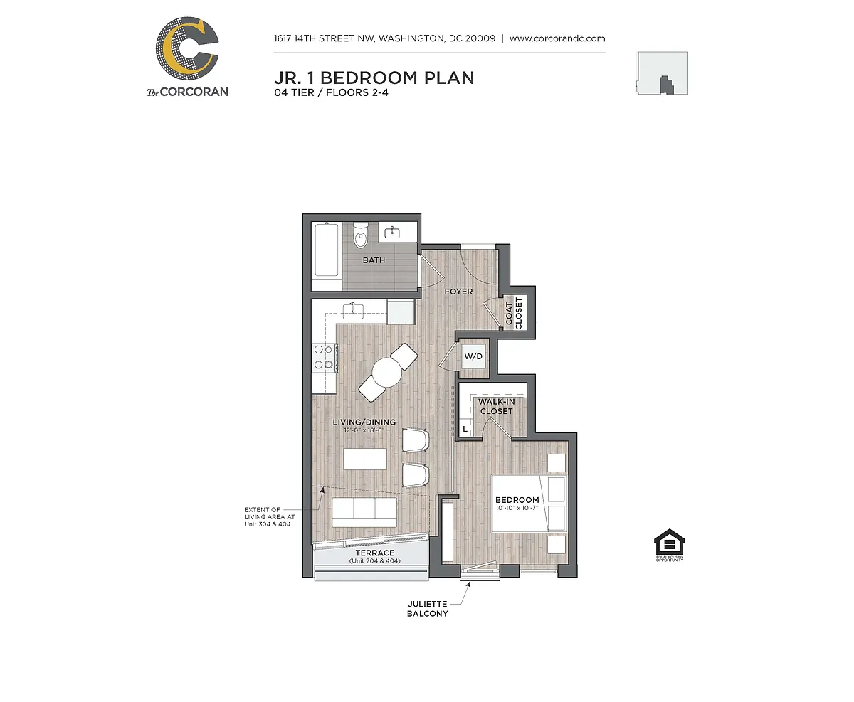 Floor plan Jr 1 Bed