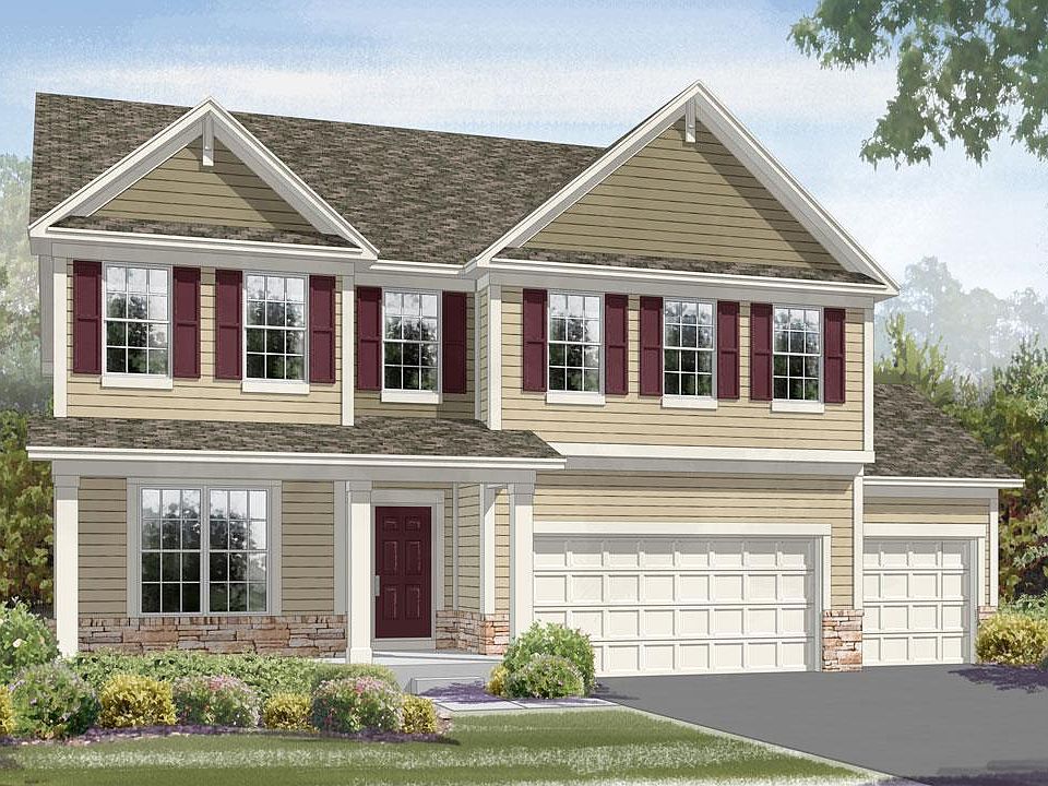 Elevation B, 3-car garage