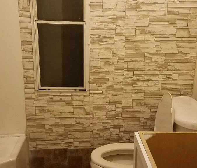 Bathroom vanity not completely installed yet