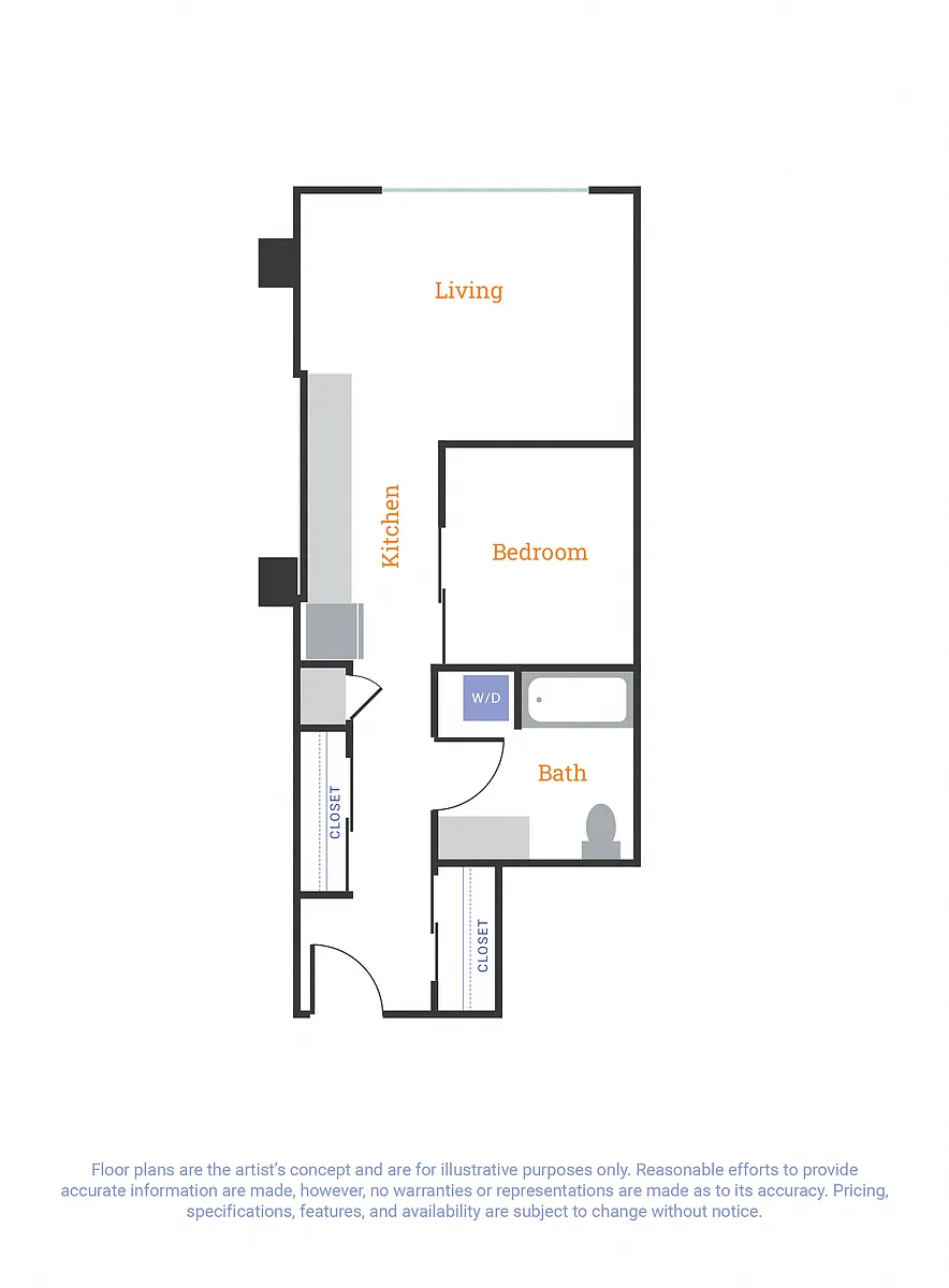 Floor plan Urban 1 Bedroom E