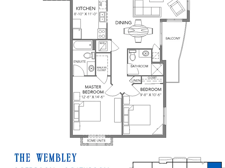 2 bedroom 2 bathroom 1095-1100 sq. ft. apartment