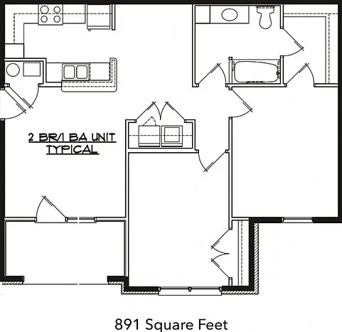 2 Bedroom 1 Bath 2 Bedroom 1 Bath