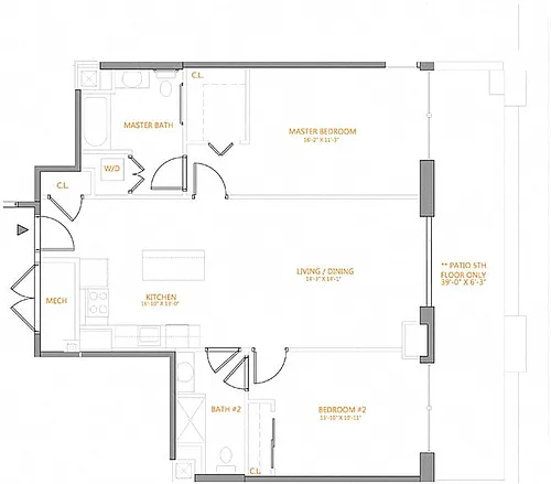 Floor plan 2 Bed/2 Bath-C