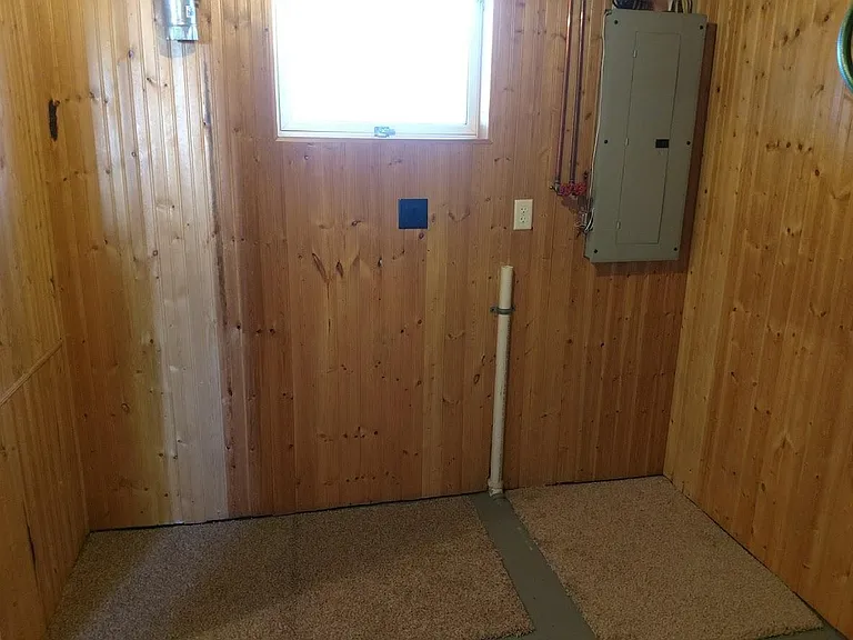 View of panel and access for dryer/washer