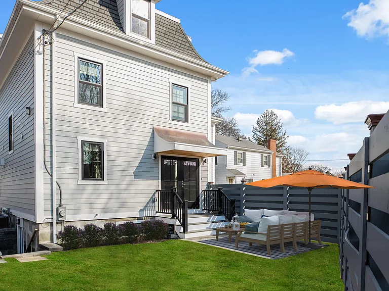 private fenced staged backyard