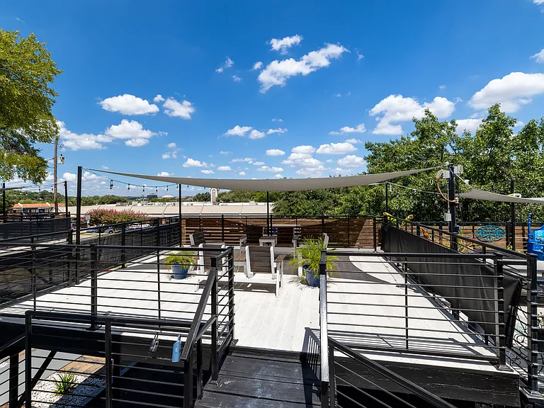 Enjoy this outdoor terrace with plenty of seating.