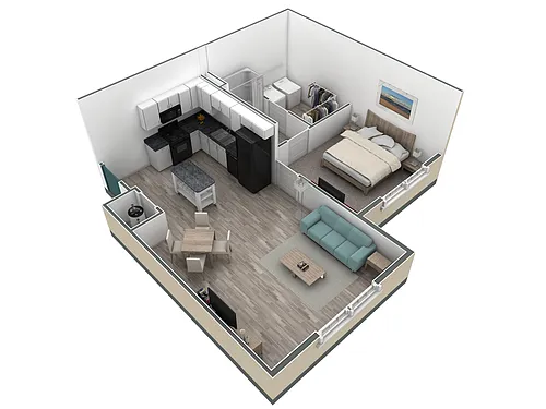 Floor plan 1 BR Retreat Overlook