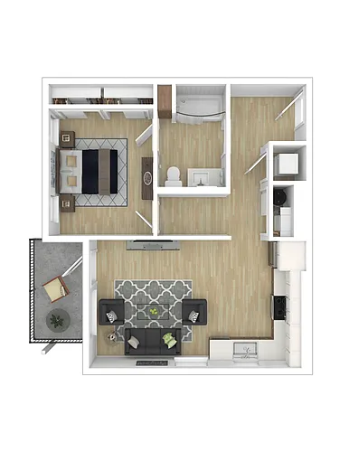 Floor plan 1X1 A