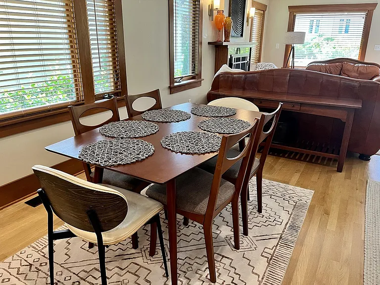 Dining table with seating for six