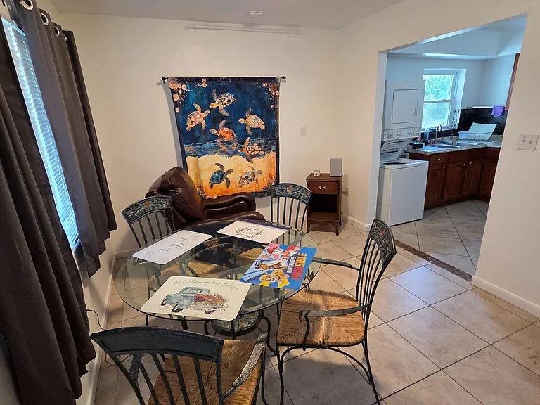 casual dining next to kitchen