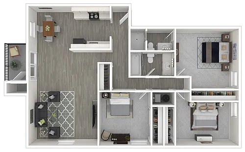Floor plan Boca | 3 Bed | 2 Bath | Classic