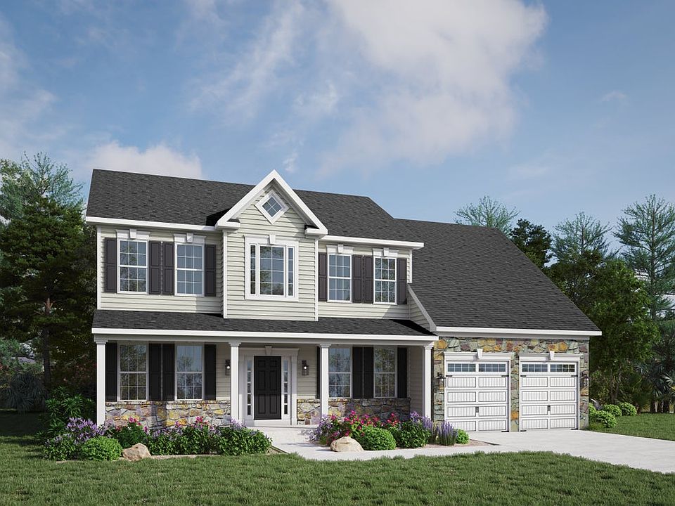 Emory II - Elevation 4 Shown w Opt. Stone water table at the front porch and Opt. Full stone around