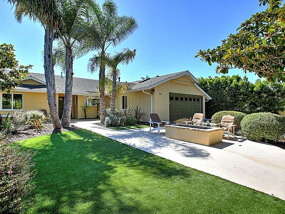 Front yard with fire pit