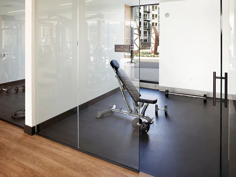 State-of-the-art fitness center with workout pods
