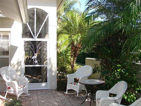 The private, pavered courtyard is a perfect spot for morning cof