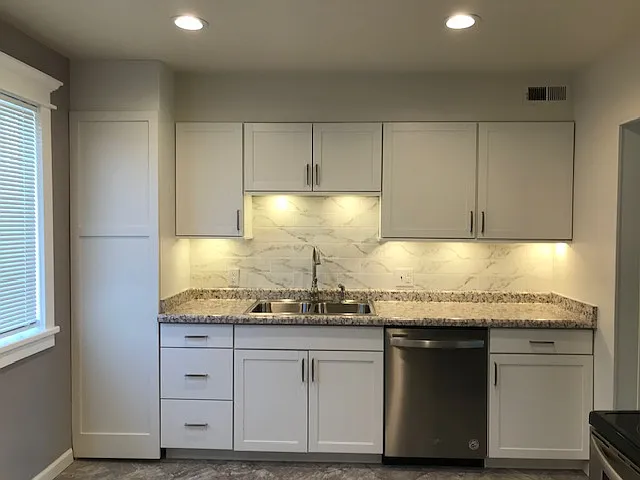Under cabinet lighting with the flip of a switch.