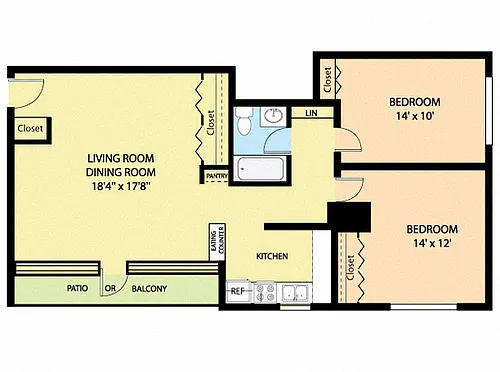 Floor plan Two Bedroom