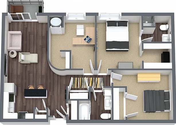 2 bedroom + Den, 2 bathroom 2 bedroom + Den, 2 bathroom