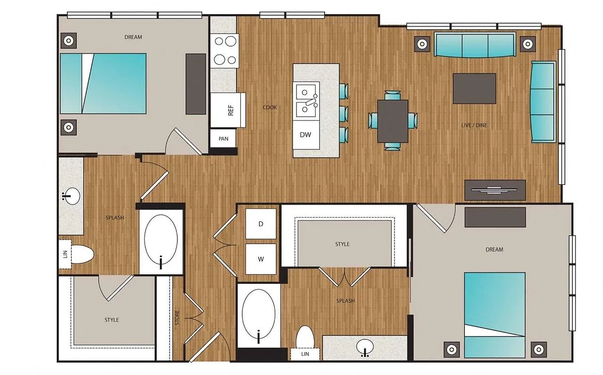 Floor plan Phase I 2x2 F