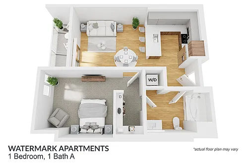 Floor plan 1 Bedroom, 1 Bath