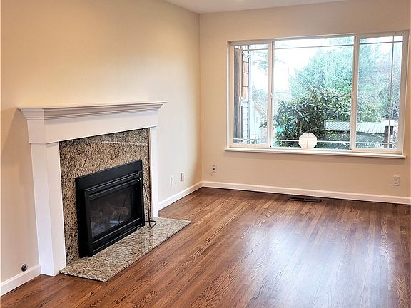 Living room and fireplace