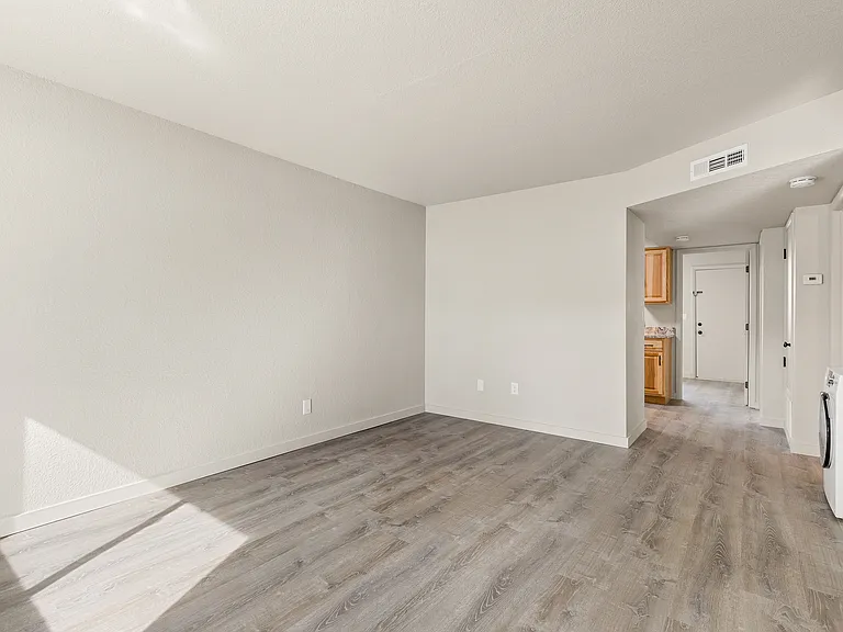 View of living room from front door.