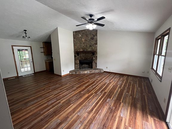 Large open living room and dining area