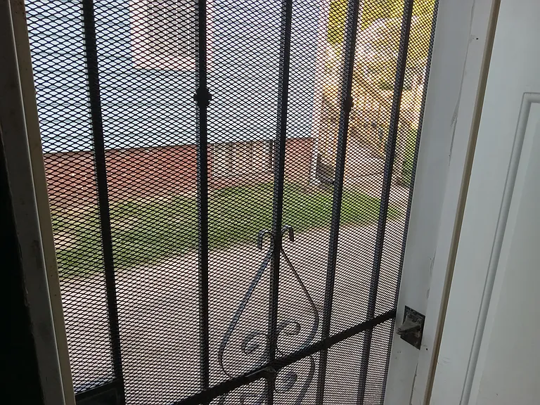 Side door facing driveway going up basement staircase