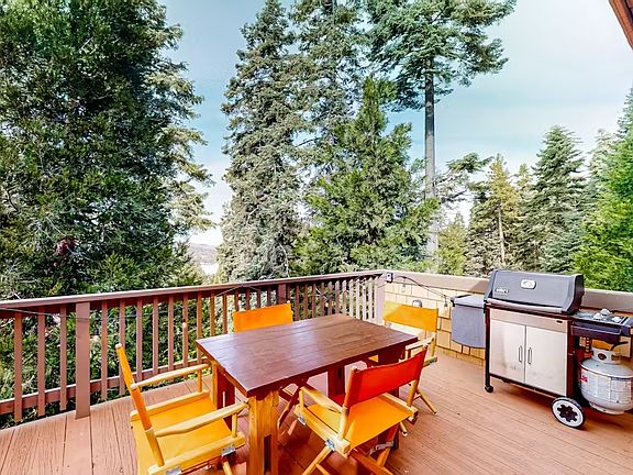 deck and gas grill with view of Lake Arrowhead