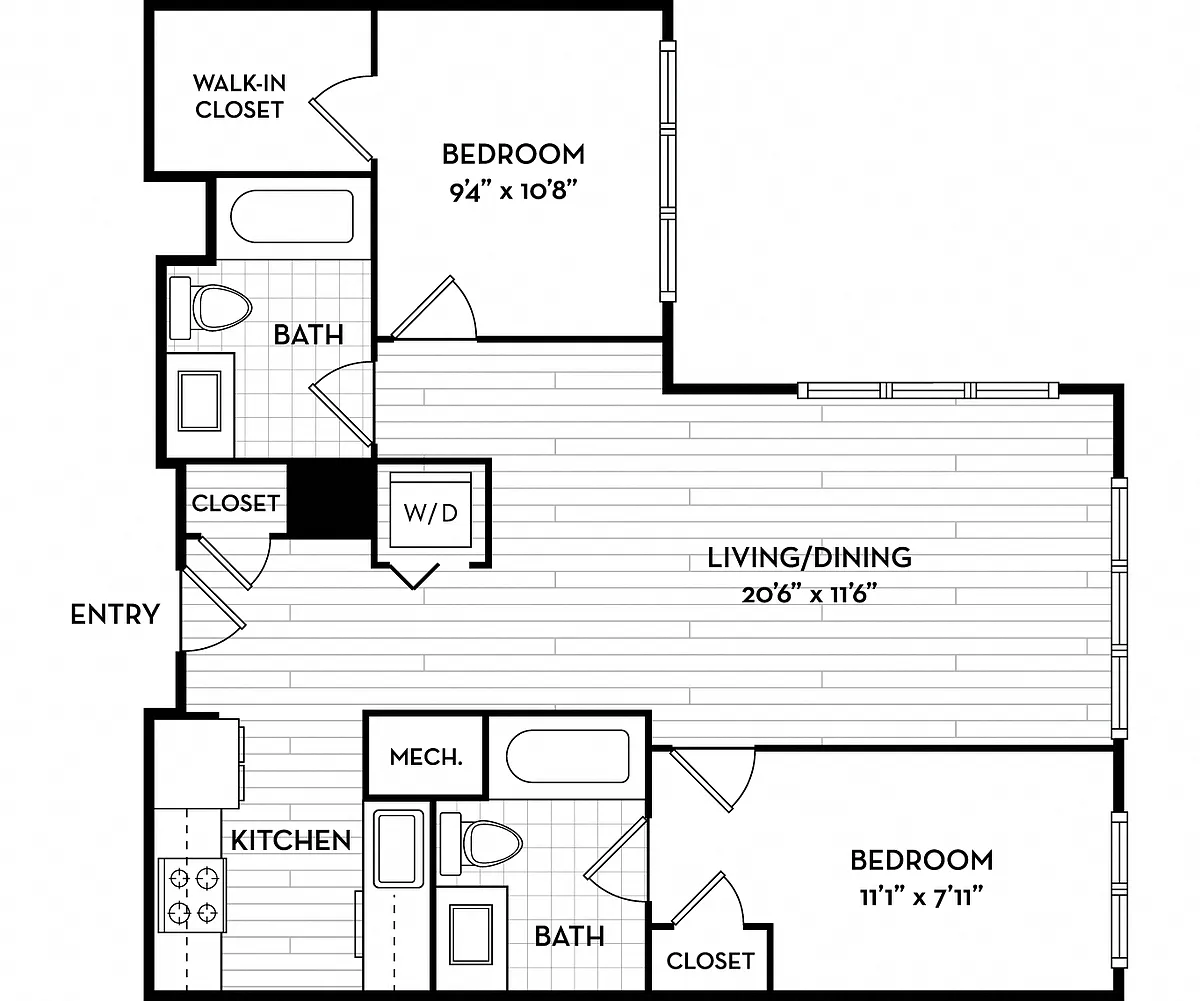 Floor plan 835 Sq Ft