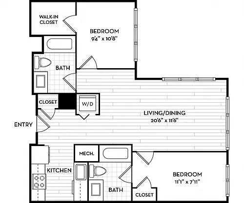 Floor plan 835 Sq Ft