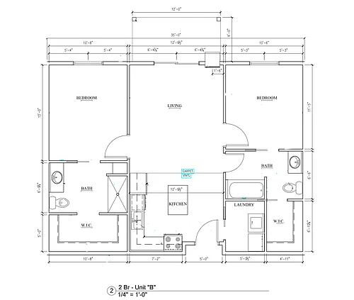 Floor plan Edgerton II - 2 Bedroom