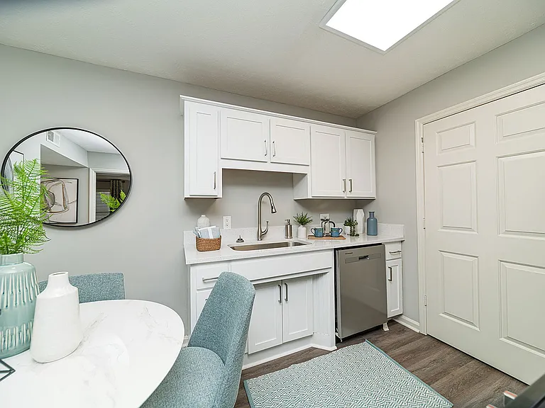 Kitchen with granite counters and stainless appliances