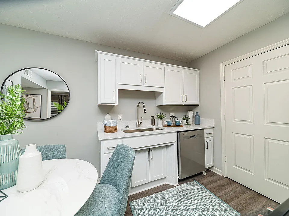 Kitchen with granite counters and stainless appliances