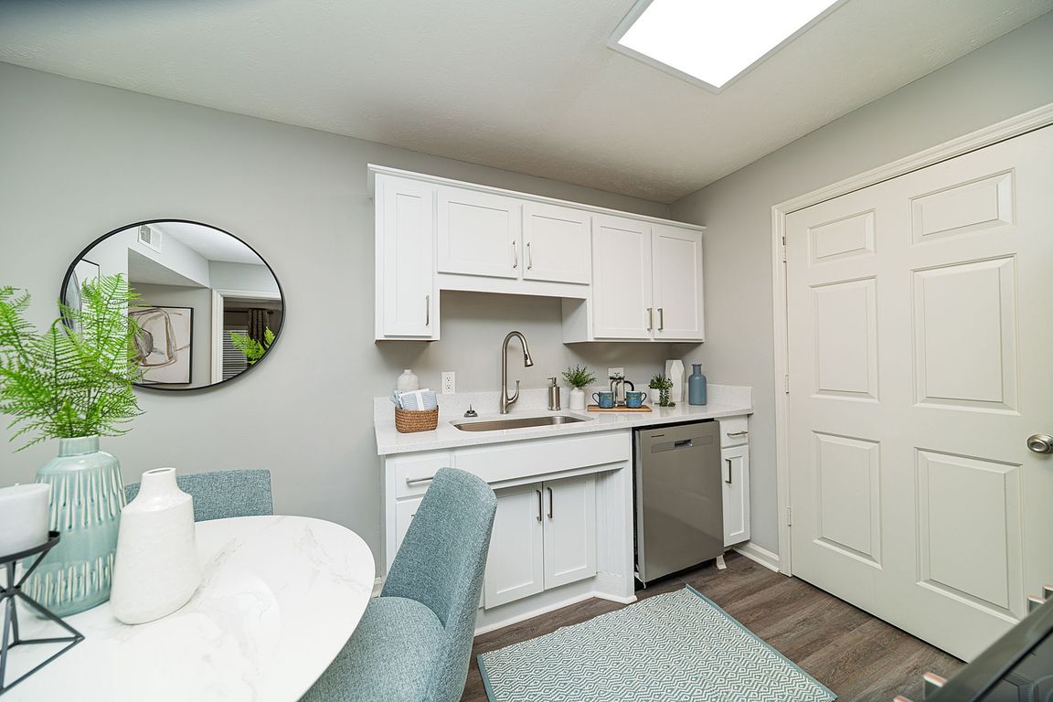 Kitchen with granite counters and stainless appliances