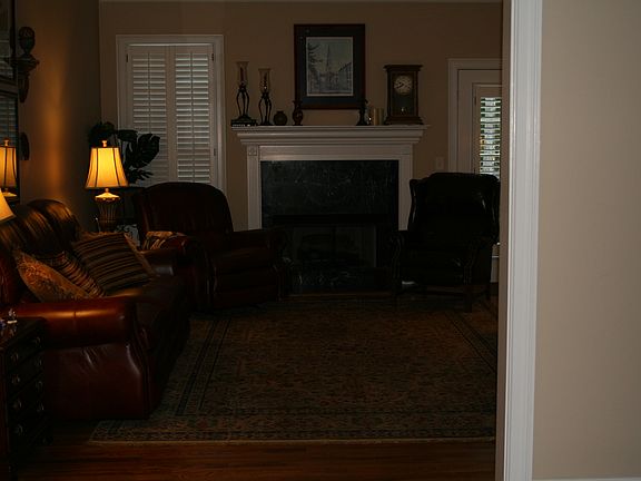 family room shows  fireplace