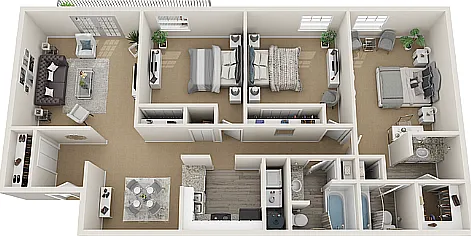 Explore this captivating 3D floor plan, designed for modern comfort and style. Explore this captivating 3D floor plan, designed for modern comfort and style.