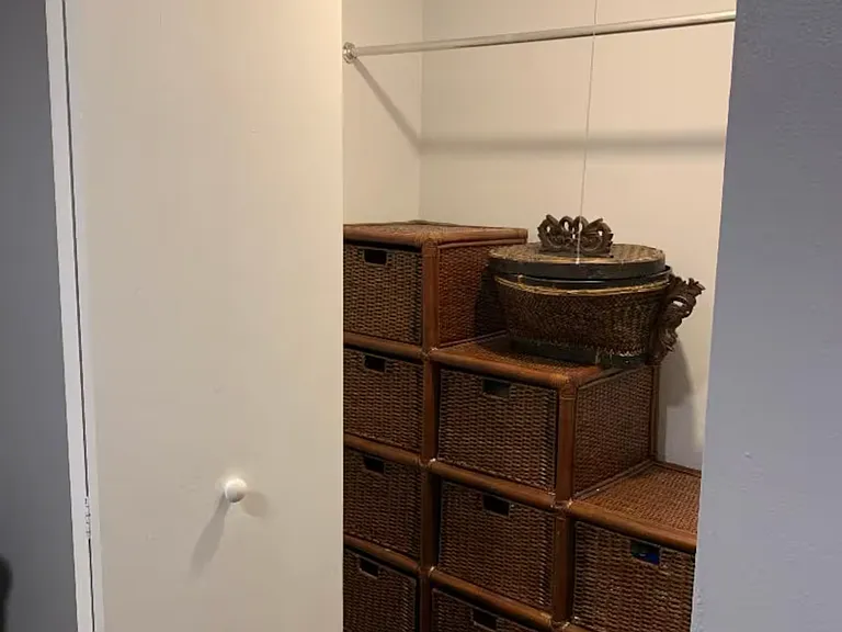 Nice storage piece of furniture in the master bedrooms closet.