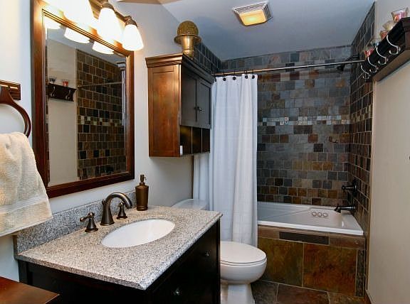 All three bathrooms have been luxuriously renovated