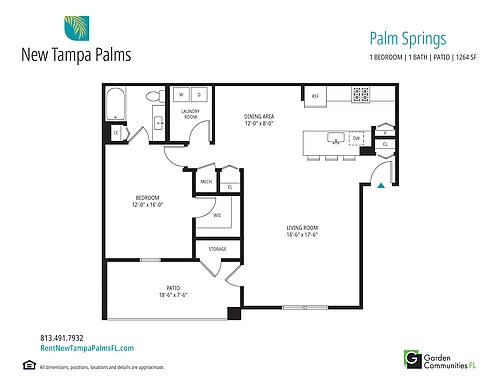 Floor plan $1.55/sq.ft. - Palm Springs