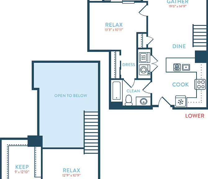 1040 Waypointe A3 Loft Floorplan Diagram