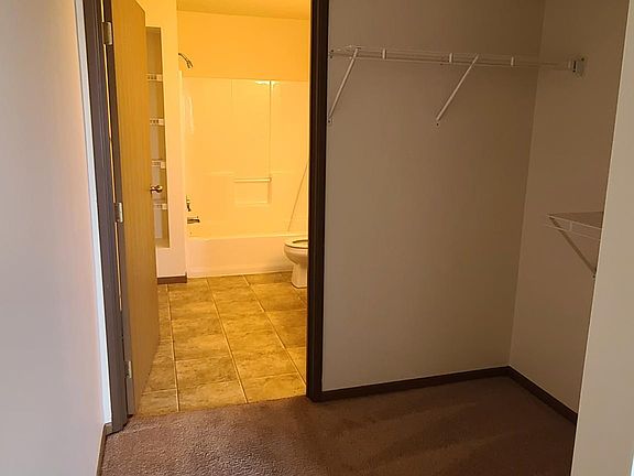 Walk-in closet and master bath.