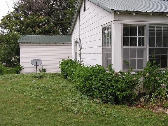 View of attached garage